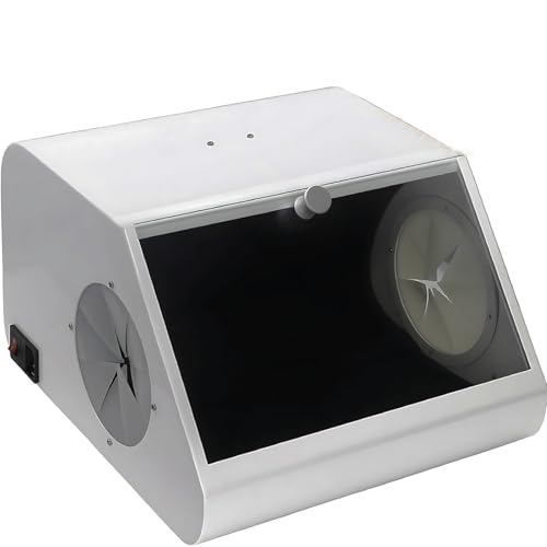 Lab Sand Blaster Bench, Dental Sandblasting Cabinet, with LED Light & Double Fan, Bench Top Air Sandblaster with Large View Window, Dust-Free Design for Home Workshop or DIY