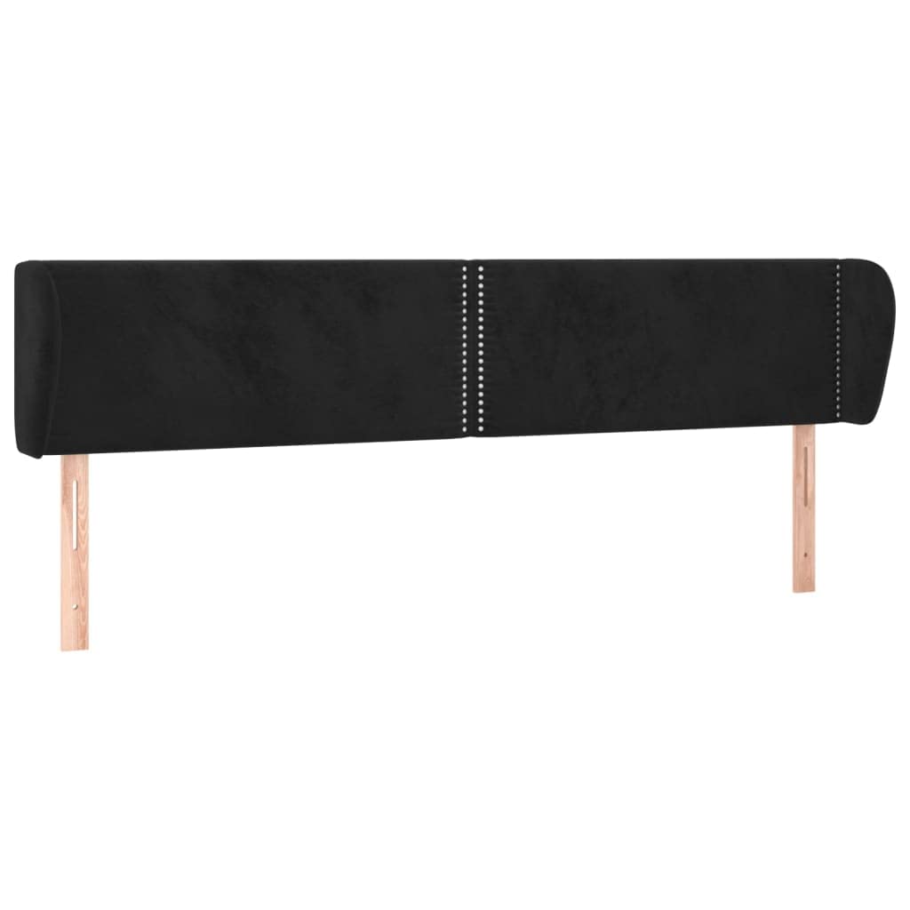Klasyczny aksamitny zagłówek uszak z regulowaną wysokością 203x23x78/88 cm, drewniane nogi, eleganckie nity, idealne podparcie pleców do czytania i oglądania TV.