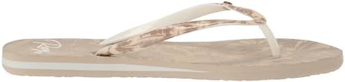 Roxy Women's Portofino Flip Flop Sandal, Vanilla/Brown 234, 9 | Image 5