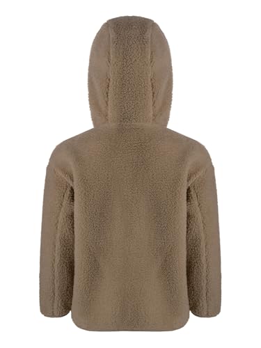 Little Girls Kids Polar Fleece Hoodie Jacket Long Sleeve Warm Thick Outerwear Button Closure Coat with Pockets2