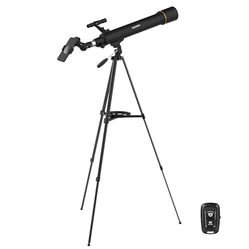 Teleskop für Erwachsene & Anfänger, 90mm Apertur 800mm Refraktor 32X-240X Vergrößerung, AZ-Montierung, Stativ, Tragetasche, Telefonadapter, Astronomie-Teleskop für Kinder, Mond- & Planetenbeobachtung