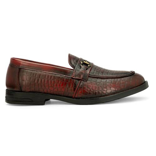 Image of Inklenzo Men's Premium Leather Loafers Soft Cushioned Slip-On Formal Shoes Loafers for Men