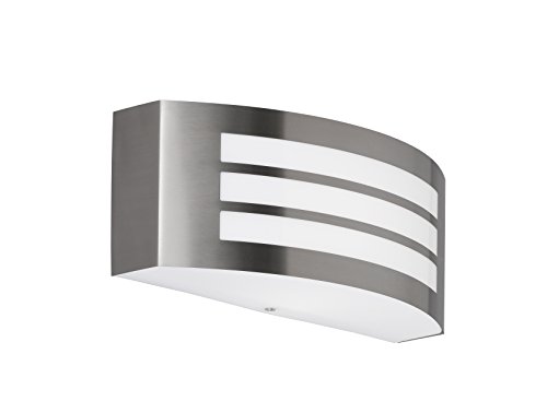 Preisvergleich Produktbild Halbrunde edle Edelstahl Außenwandleuchte KASAN, E27 Fassung, IP44, Fassadenbeleuchtung, Wofi-Leucht