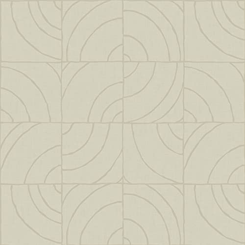 Papier peint autocollant Batik Blok Taupe au design signé Egypt Sherrod - 2