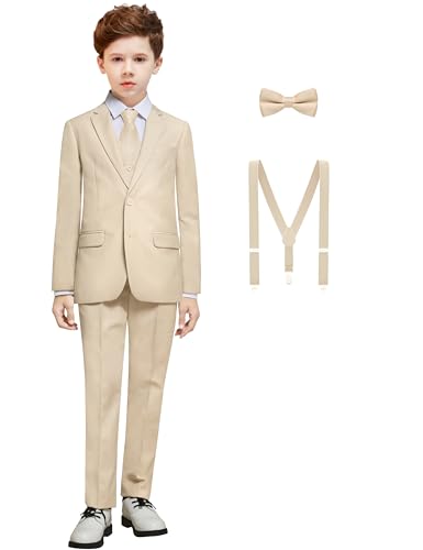 Boys' Formal Dresswear Suits Set, with Suspenders, Adjustable Waist