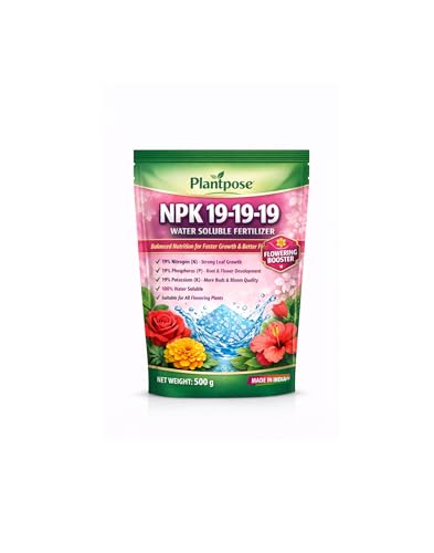 Image of Plantpose NPK 19-19-19 Water Soluble Fertilizer, Flowering Booster, All Flowering Plants, 400g