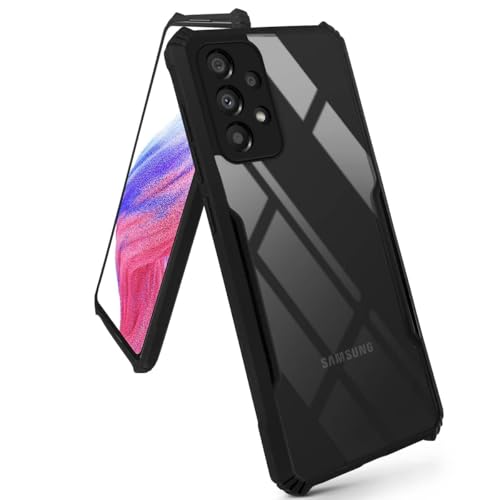 Image of Jkobi Back Cover Case for Samsung Galaxy A53 5G (Polycarbonate Clear Panel with Shockproof | Professional Black)