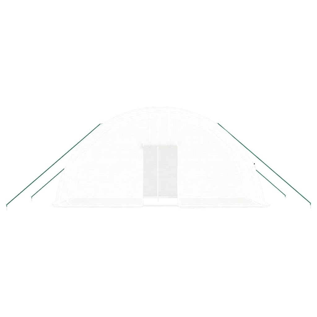 Homgoday Invernadero con Estructura de Acero Blanco 12 m² 6x2x2,85 m, Invernadero Caseta Jardín Terraza Plantas Semilla Cultivo Huerto Verduras Cubierta Casero