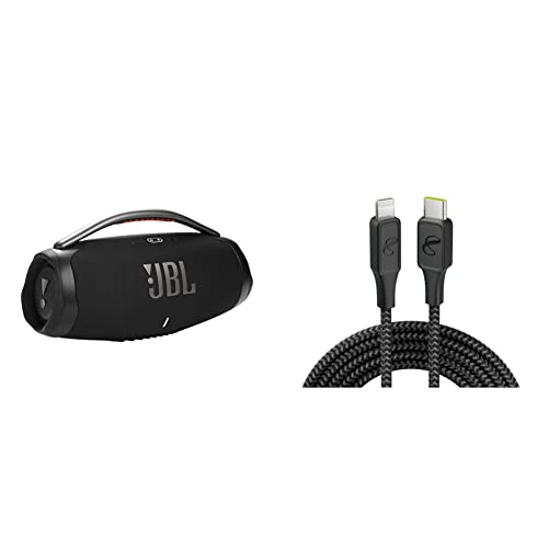 JBL Boombox 3 Black & InfinityLab 20W USB‑C to Lightning Cable