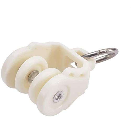 MroMax 50Uds Polea para Pista de Cortina, Rollos de Cortina de Plástico con Ruedas Gemelas, Diámetro 12mm para Hogar y Cocina Ducha, Rodillo de Polea para Pista de Pérgola, Accesorios de Cortinas Cover