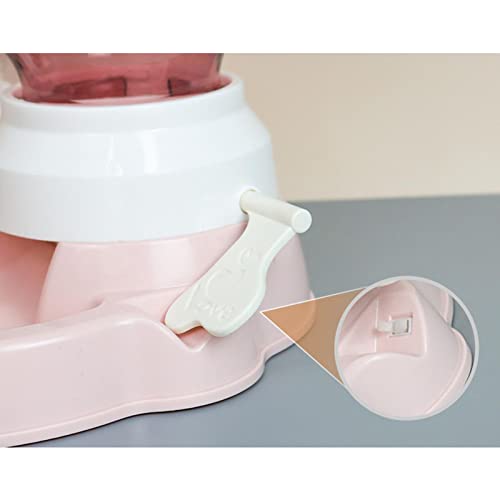 猫用フィーダーセット こぼれない重力フードディスペンサー 給水器 給餌ステーション ピンク