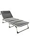 Produktbild Homeway Sonnenliege Gartenliege, Liegepositionen verstellbar, klappbar, bis 150 kg belastbar, für Garten Balkon Strand Campingurlaub (Grau mit Matte)