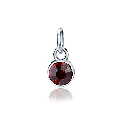 YJT January Birthstone Charms for Bracelet Necklace Jewelry Making Silver DIY Crystal 6mm