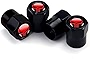 Ajxn 4 PCS Skull Tire Valve Stem Caps, Airtight Dust Proof Wheel Stem Cap Suit, Premium Alloy Tire Air Valve Caps Decoration Accessories, Fits for Cars, Trucks, Bicycles, Motorcycle (Black)