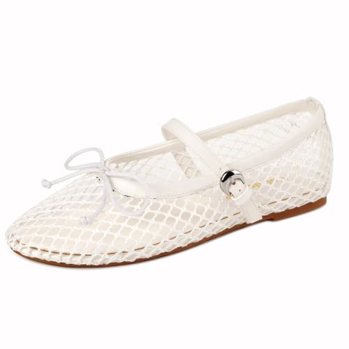 Image of Gothictor Women's Mesh Ballet Flats Round Toe Leopard Mary Jane Shoes Women | Cushioned Comfort, Easy to Style, Buckle Strap, Cheetah Print, Ballerina, Breathable, Wide Width, Non-Slip, Dressy Casual