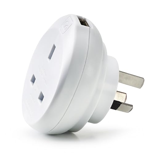 Go Travel Earthed UK-AUS Australian Compact China Adaptor including USB (Adapter Ref 627)