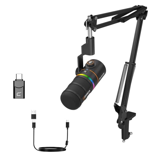 COMICA EJoy D10 PRO ダイナミックマイク ブラック COMICA EJoy D10 Pro Microfone Dinâmico XLR/USB-C para PC e