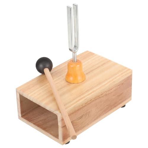 TOYZFRIENDY Forbice con Base in Legno e Martello per Terapia del Suono Strumento Curativo per Yoga Meditazione e Sperimentazione Acustica Forbice Medico Resistente e Facile da Usare