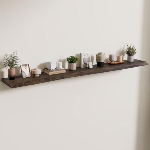 Image of Axeman 72 inch Floating Shelves for Wall Live Edge, Walnut