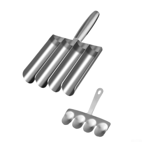 Jotekonoby Juego de triple máquina de albóndigas sin esfuerzo, cuchara de albóndigas de acero inoxidable para albóndigas uniformes, apto para lavavajillas (cuádruple barril)