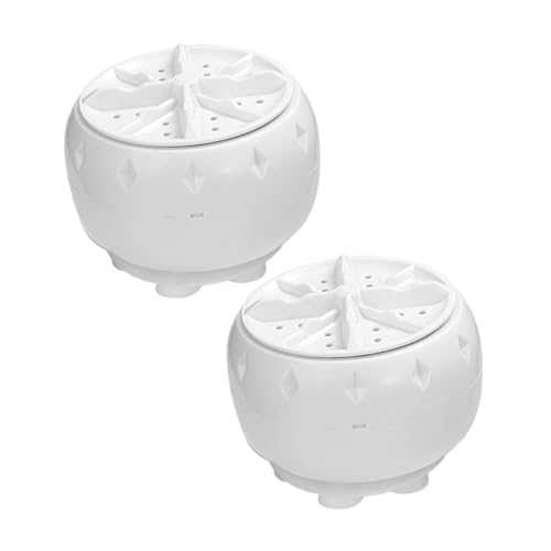 JEWEDECO 2pcs Portable Mini Washing Machine Turbo Automatic Washer for Delicate Fabrics Underwear Smart Control Fast Efficient Laundry Tool for Home Dormitory Hotel Travel