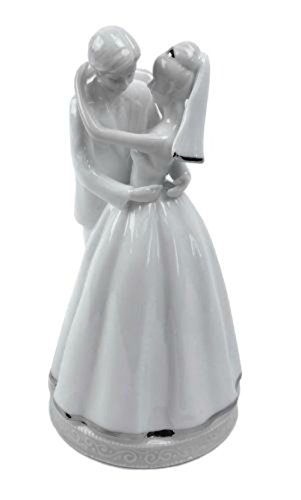 Russ Berrie Porcelain Bride and Groom Cake Topper