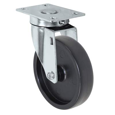 CasterHQ - 5" Stainless Swivel Caster - Light Duty Polyolefin (Plastic) Wheel - 300 lbs Capacity