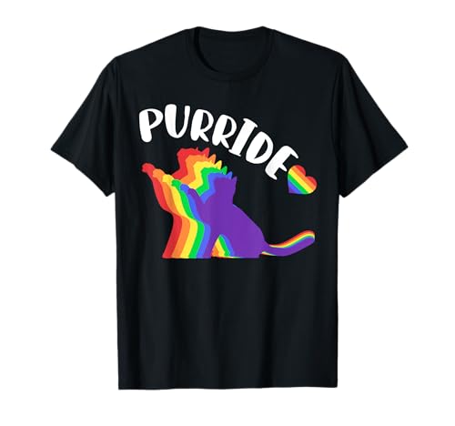Ally Cat Pride LGBTQ Gay Pride Cat Purride LGBT Rainbow Cat T-Shirt