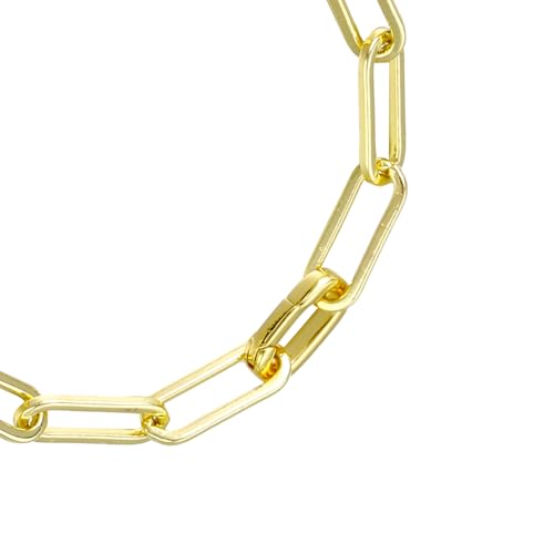 14K Gold Plated Chunky Link Bracelets for Women Spring Ring Cuban Paperclip Chain Gold Bracelet for Women Non Tarnish3
