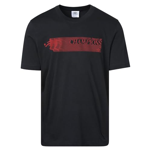 Umbro Men's Champions Short Sleeve Graphic T-Shirt, Black, Small