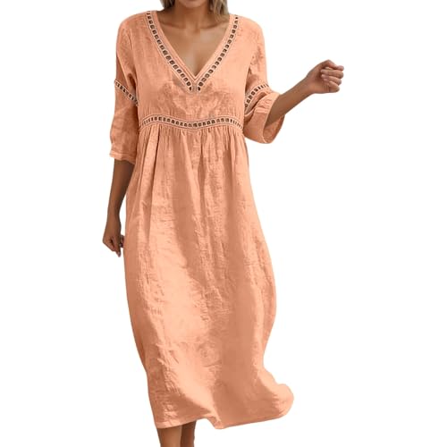 Robe t-shirt d'été pour femme à manches courtes et col rond