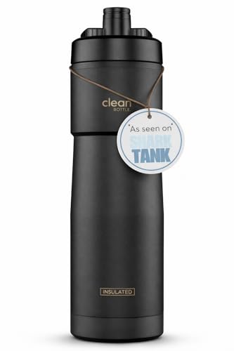 Bike Water Bottles | Insulated Bike Water Bottle | Easy Clean Nozzle, Easy Squeeze | Cycling Mountain Fitness Water Bottle | Gym Sport Bottle | (Black, Sport 23)