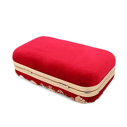 Image of Umera clutch entire heavy embroidery and is a stunning Women' Evening Clutch Purse with Detachable Chain Strap Closure Handbag Suitable for Weddings Proms Night Out Luxury Glam Handbag