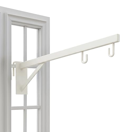Image of Baby Window Cradle Hanger | Up to 35 Kg Metal Rod | Hook and Paint Protection Shield | White, 100 cm | WCH1mW