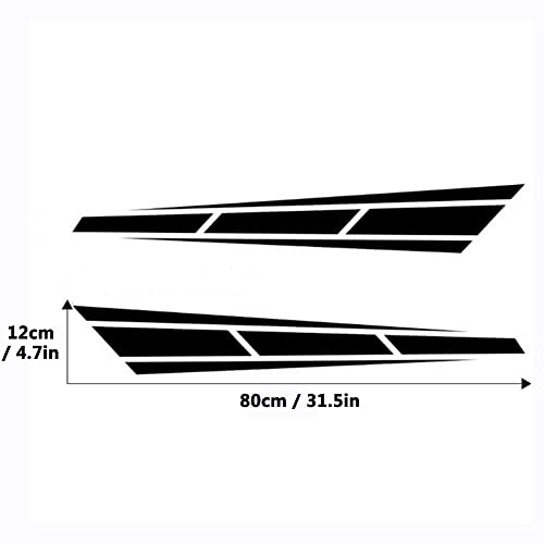 Lanzmyan Universal Hood Decal Sticker Dbs001 Car Hood Racing Body Side Vinyl Modified Stripe Decal Decoration Black #TOP4