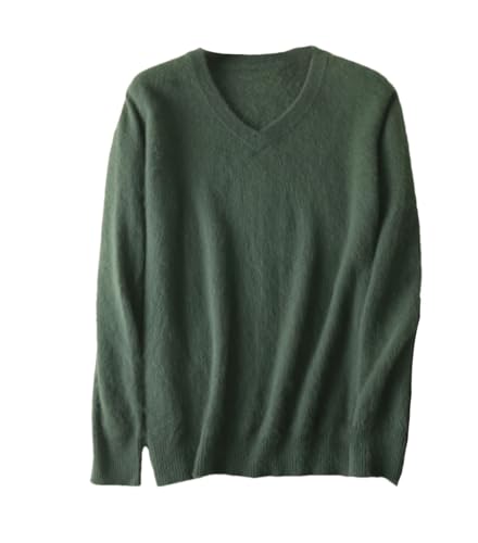 Men's Solid Color V-Neck Casual Knitted Pullover Sweater En8 M