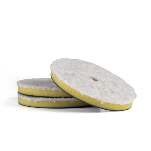 Classic Motoring Tampon de coupe microfibre 5 po (3 emb.) - coupe lourde, enleve rayures et tourbillons