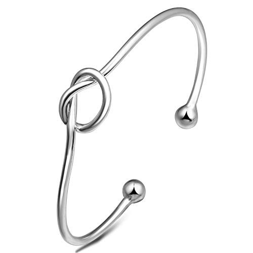 Preisvergleich Produktbild Ategazza Armband Versilbert Damen Offener Armreif GB10 (Knoten)