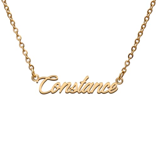 GR859C Constance Name Tag Necklaces for Her His Friends Familys Relationship Memory Jewelry Gift