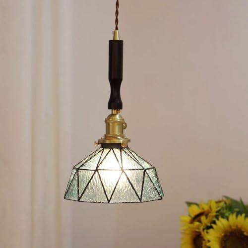 Suspension en verre patchwork bleu au design scandinave raffiné - 4