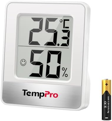 TempPro TP49 Small Digital Hygrometer, Indoor Thermometer, Room Thermometer