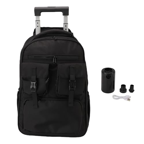 Fdit 30L Rolling Duffle Bag with Wheels, Vacuum Compression Travel Backpack Convertible to Suitcase, Business Luggage with Laptop Compartment for Airplane