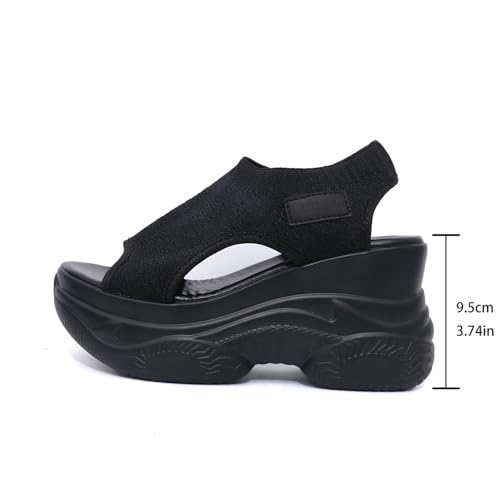 Women's Peep Toe Platform Sandals Summer Athletic Sport Walking Sneakers Casual Arch Support Comfy Orthotic Sandal Slip Ons4
