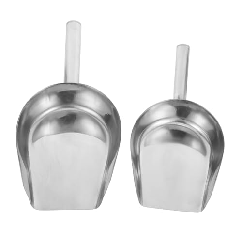 CIYODO 2 piezas Pala de Acero Inoxidable para Alimentos y Hielo de Pala Multiusos Compacta y Pulida para Cocina Medición Precisa de Granulados y Cubitos Resistente y Segura para Uso