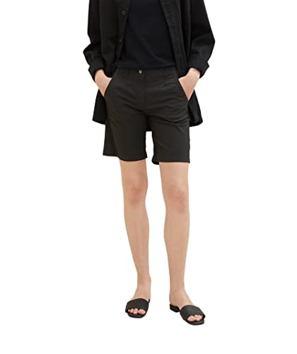 TOM TAILOR Damen 1036867 Chino Bermuda Shorts, 14482-Deep Black, 38