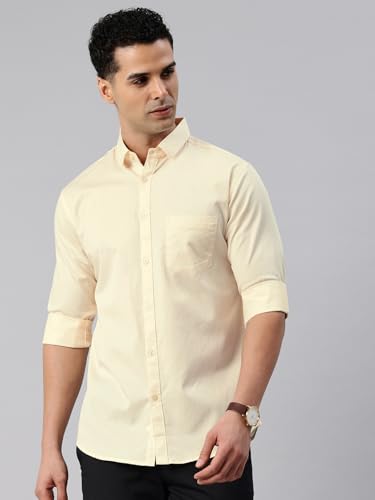 Image of Majestic Man Men's Cotton Slim Fit Solid Casual Shirt