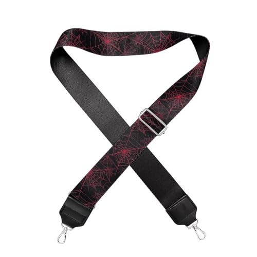 Image of GLENLCWE Red Spider Web Strap Replacement Crossbody Wide Shoulder Strap, Adjustable Canvas Straps Handbag Strap Replacement Belts Decor