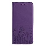 TUUNKMUY Custodia a portafoglio per Xiaomi Redmi 10C 4G, in pelle con farfalla di alta qualità, magnetica, a portafoglio, per Xiaomi Redmi 10C 4G, in pelle, colore: viola