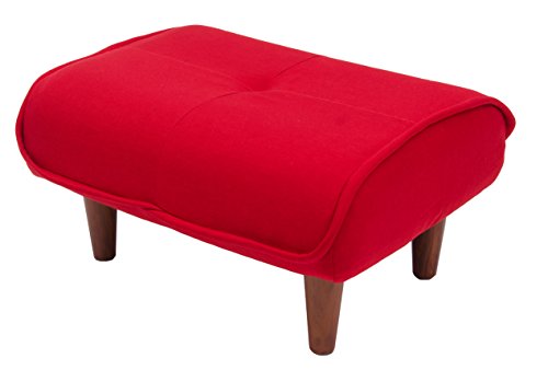 セルタン 日本製 オットマン スツール 脚置き 和楽の極 1人掛け ポケットコイル ダリアンレッド 高反発 A281p-563RED