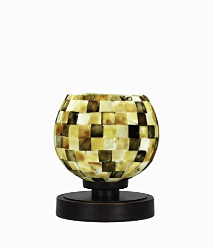 Toltec Lighting 51-Dg-407 Luna - 1 Light Accent Table Lamp, Dark Granite Finish With Sea Mist Seashell Glass #TOP5